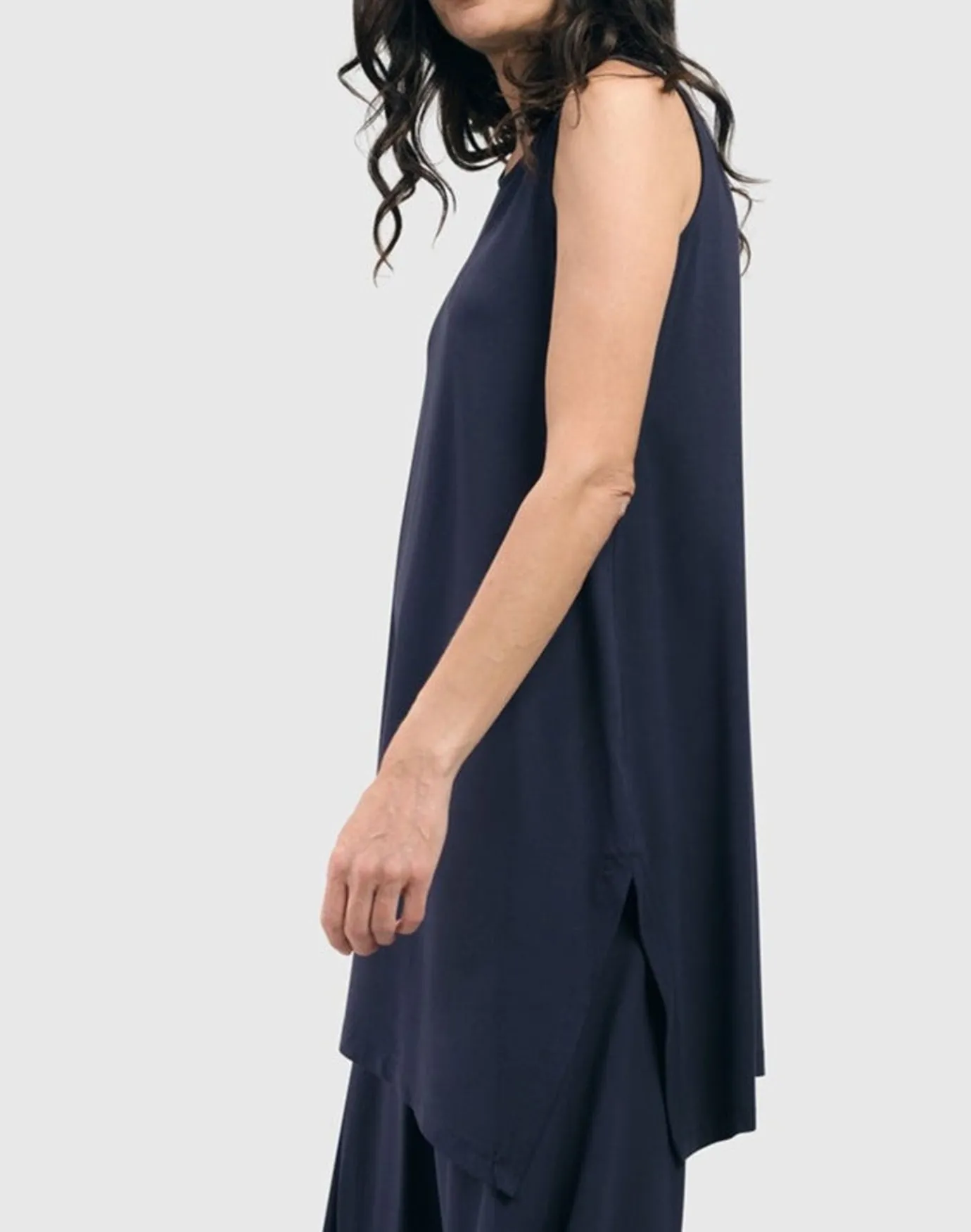 Women Alembika Plus<Essential Sleeveless Tunic Top, Navy