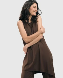 Women Alembika Plus<Essential Sleeveless Tunic Top, Coffee