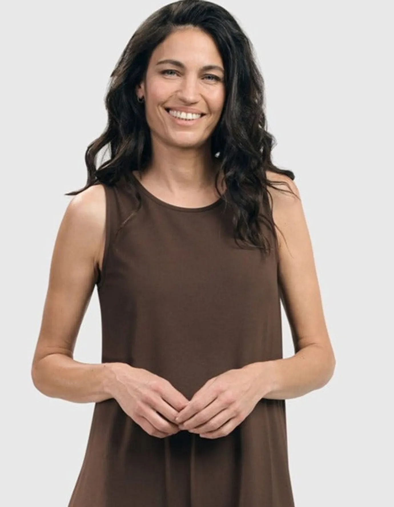 Women Alembika Plus<Essential Sleeveless Tunic Top, Coffee