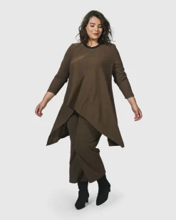 Women Alembika Tops & Tunics<Essential Swing Tunic Top, Brown