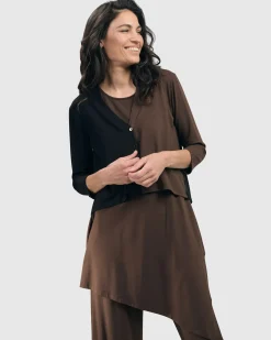 Women Alembika Jackets<Essential 2-Tone Crop Cardigan, Coffee