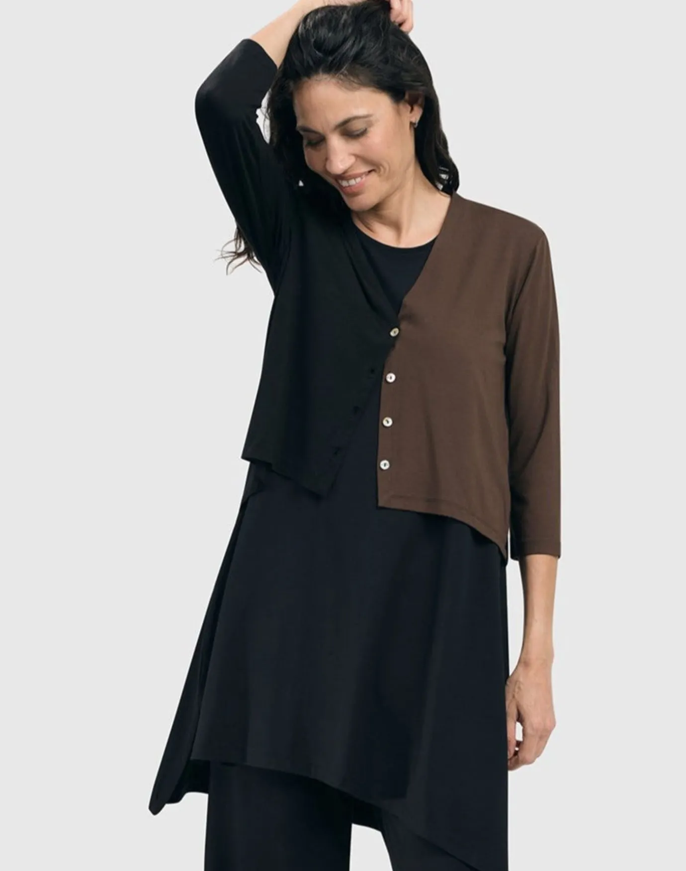 Women Alembika Jackets<Essential 2-Tone Crop Cardigan, Coffee
