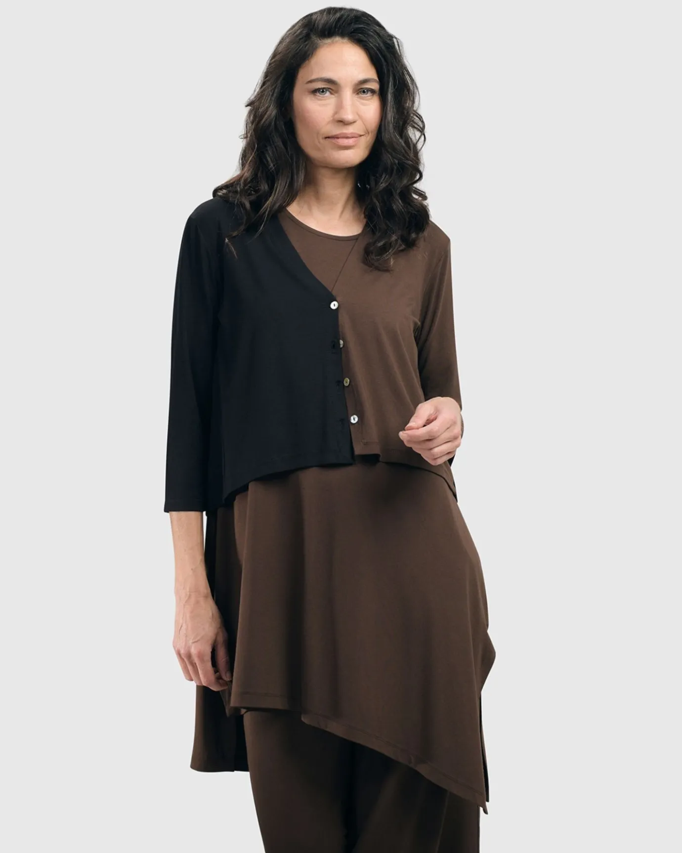 Women Alembika Jackets<Essential 2-Tone Crop Cardigan, Coffee