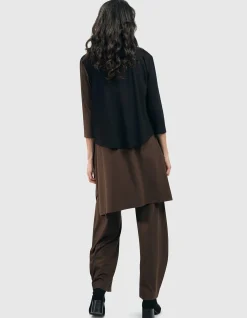Women Alembika Plus<Essential 2-Tone Crop Cardigan, Coffee