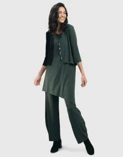 Women Alembika Plus<Essential 2-Tone Crop Cardigan, Green