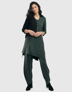 Women Alembika Plus<Essential 2-Tone Crop Cardigan, Green