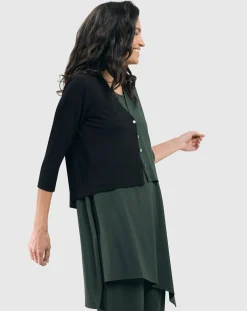 Women Alembika Plus<Essential 2-Tone Crop Cardigan, Green