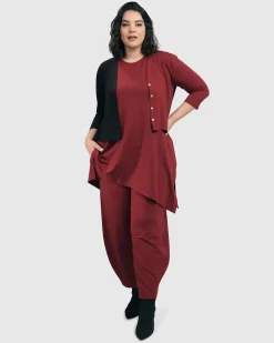 Women Alembika Jackets<Essential 2-Tone Crop Cardigan, Plum