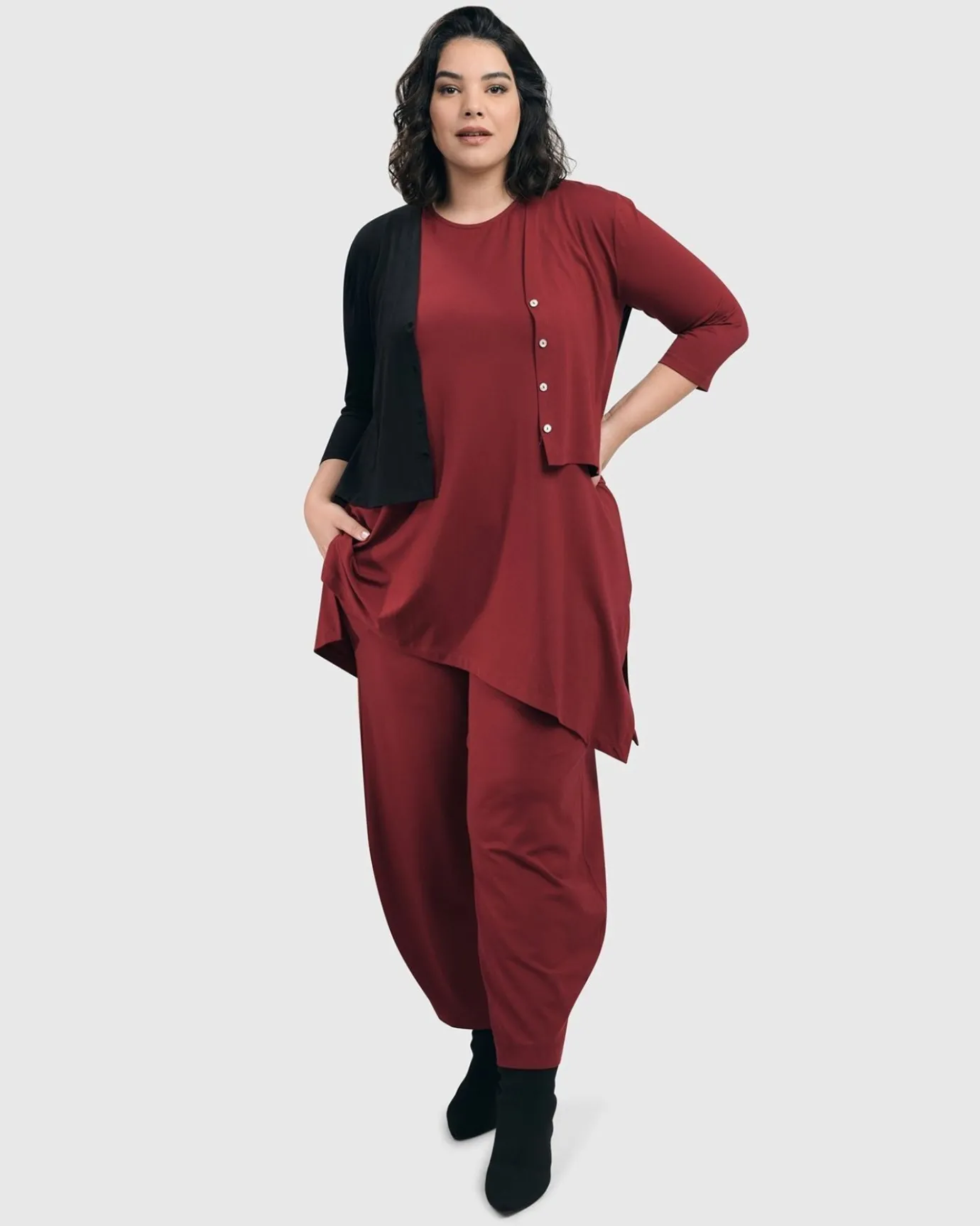 Women Alembika Jackets<Essential 2-Tone Crop Cardigan, Plum