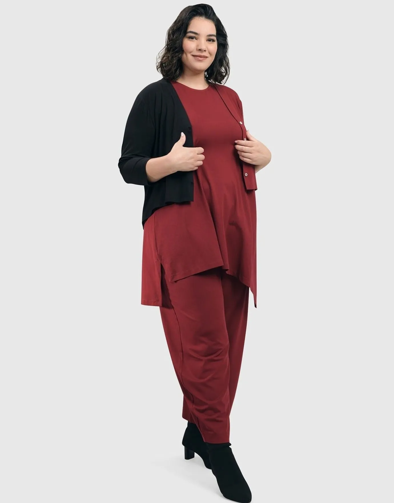 Women Alembika Jackets<Essential 2-Tone Crop Cardigan, Plum