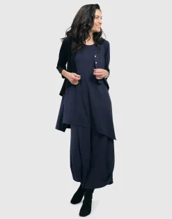 Women Alembika Jackets<Essential 2-Tone Crop Cardigan, Navy