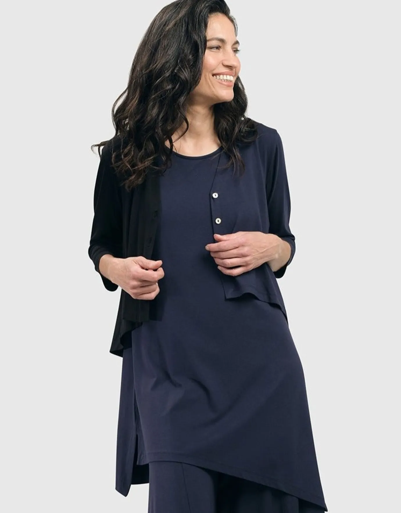 Women Alembika Jackets<Essential 2-Tone Crop Cardigan, Navy