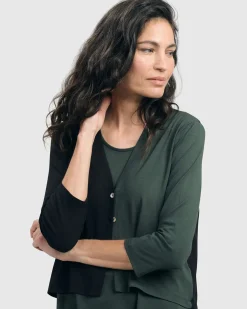 Women Alembika Jackets<Essential 2-Tone Crop Cardigan, Green