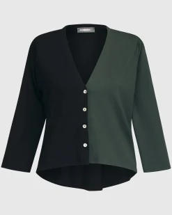 Women Alembika Jackets<Essential 2-Tone Crop Cardigan, Green