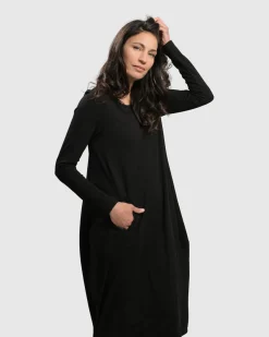 Women Alembika Dresses<Essential Toned Up Midi Dress, Black