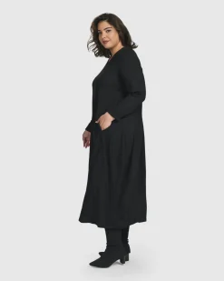 Women Alembika Plus<Essential Toned Up Midi Dress, Black