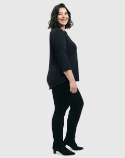 Women Alembika Tops & Tunics<Essential V-Neck Top, Black