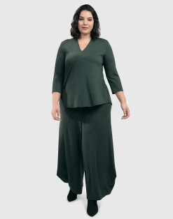 Women Alembika Tops & Tunics<Essential V-Neck Top, Green