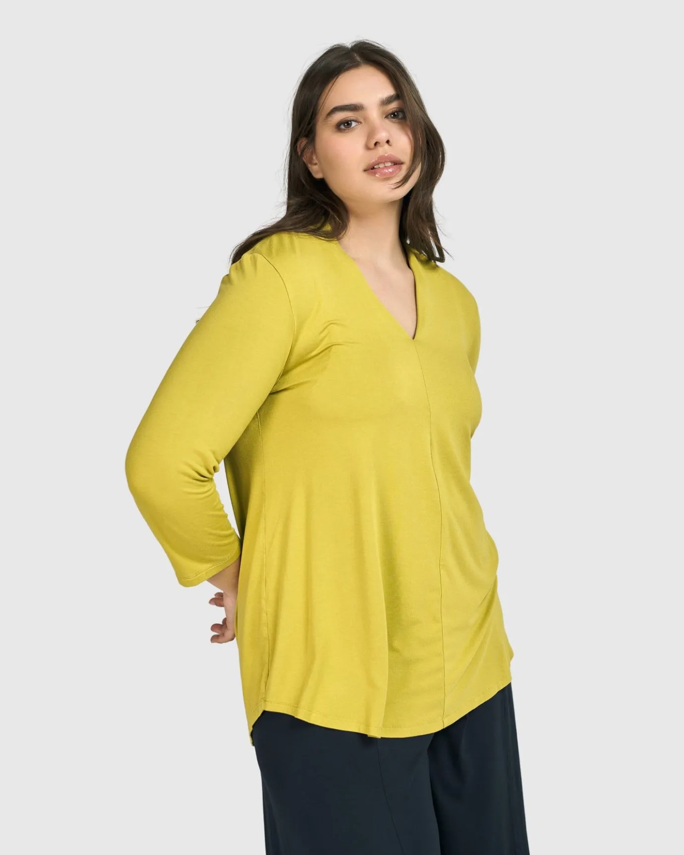 Women Alembika Tops & Tunics<Essential V-Neck Top, Lime