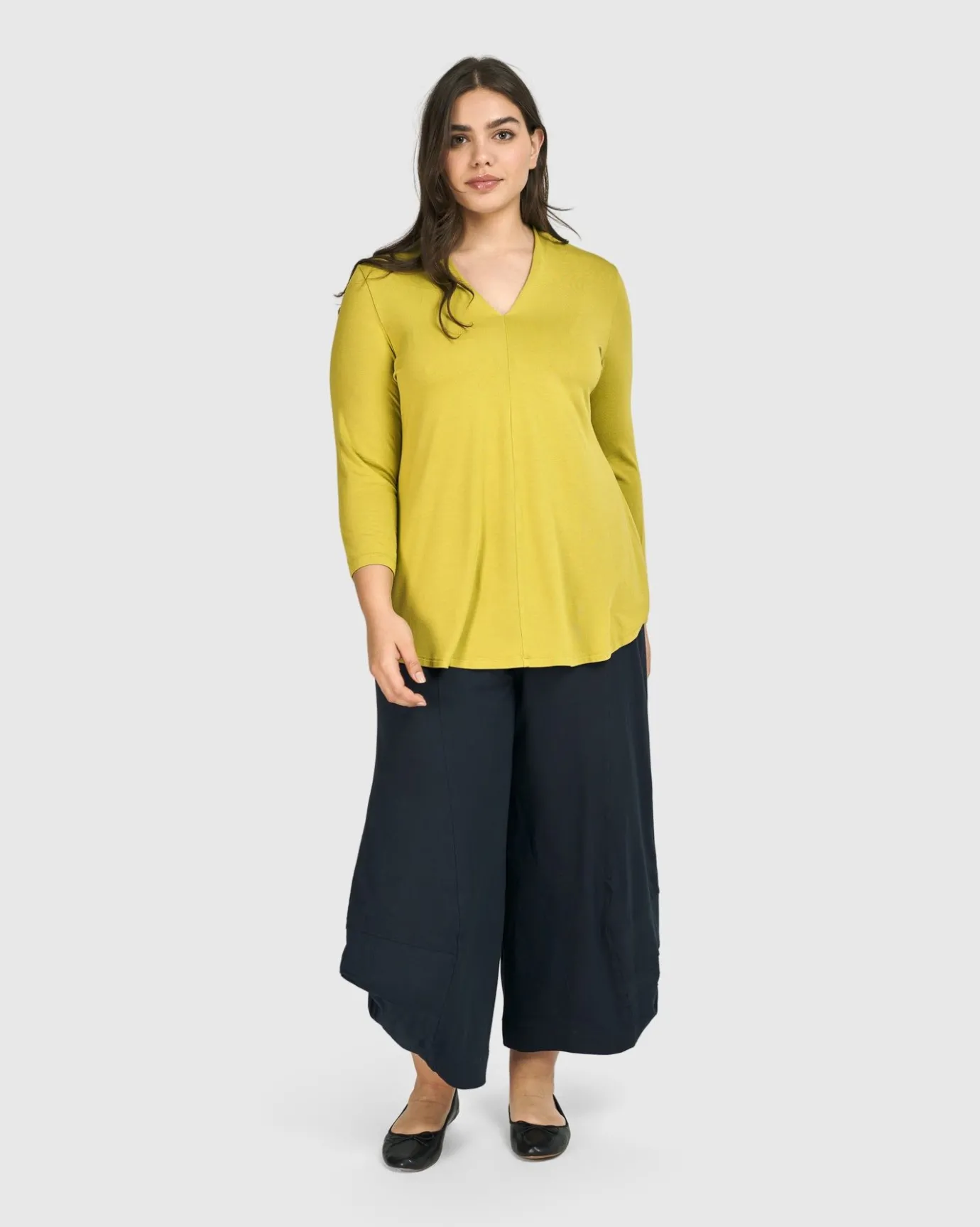 Women Alembika Tops & Tunics<Essential V-Neck Top, Lime