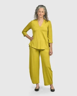 Women Alembika Plus<Essential V-Neck Top, Lime