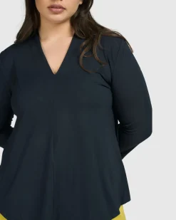 Women Alembika Plus<Essential V-Neck Top, Ocean