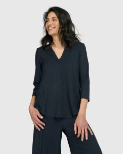 Women Alembika Tops & Tunics<Essential V-Neck Top, Ocean