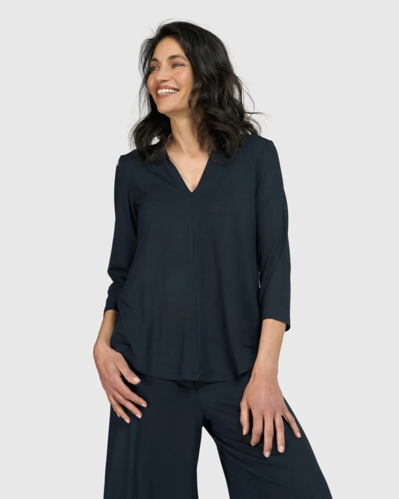 Women Alembika Tops & Tunics<Essential V-Neck Top, Ocean