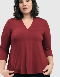 Women Alembika Plus<Essential V-Neck Top, Plum