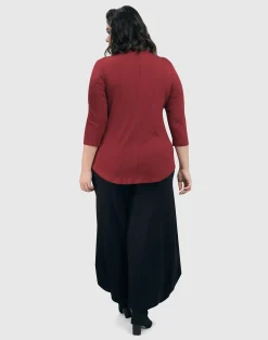 Women Alembika Plus<Essential V-Neck Top, Plum