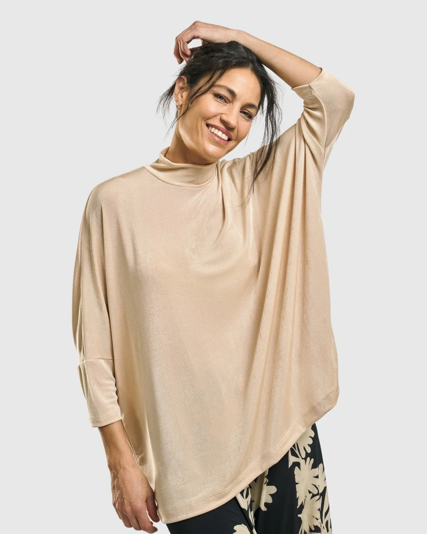 Women Alembika Plus<Fawn Mockneck Top, Nude