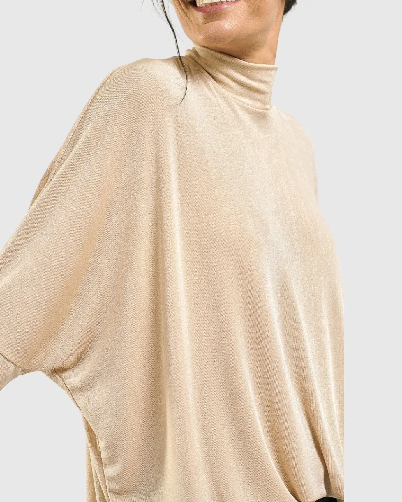 Women Alembika Plus<Fawn Mockneck Top, Nude