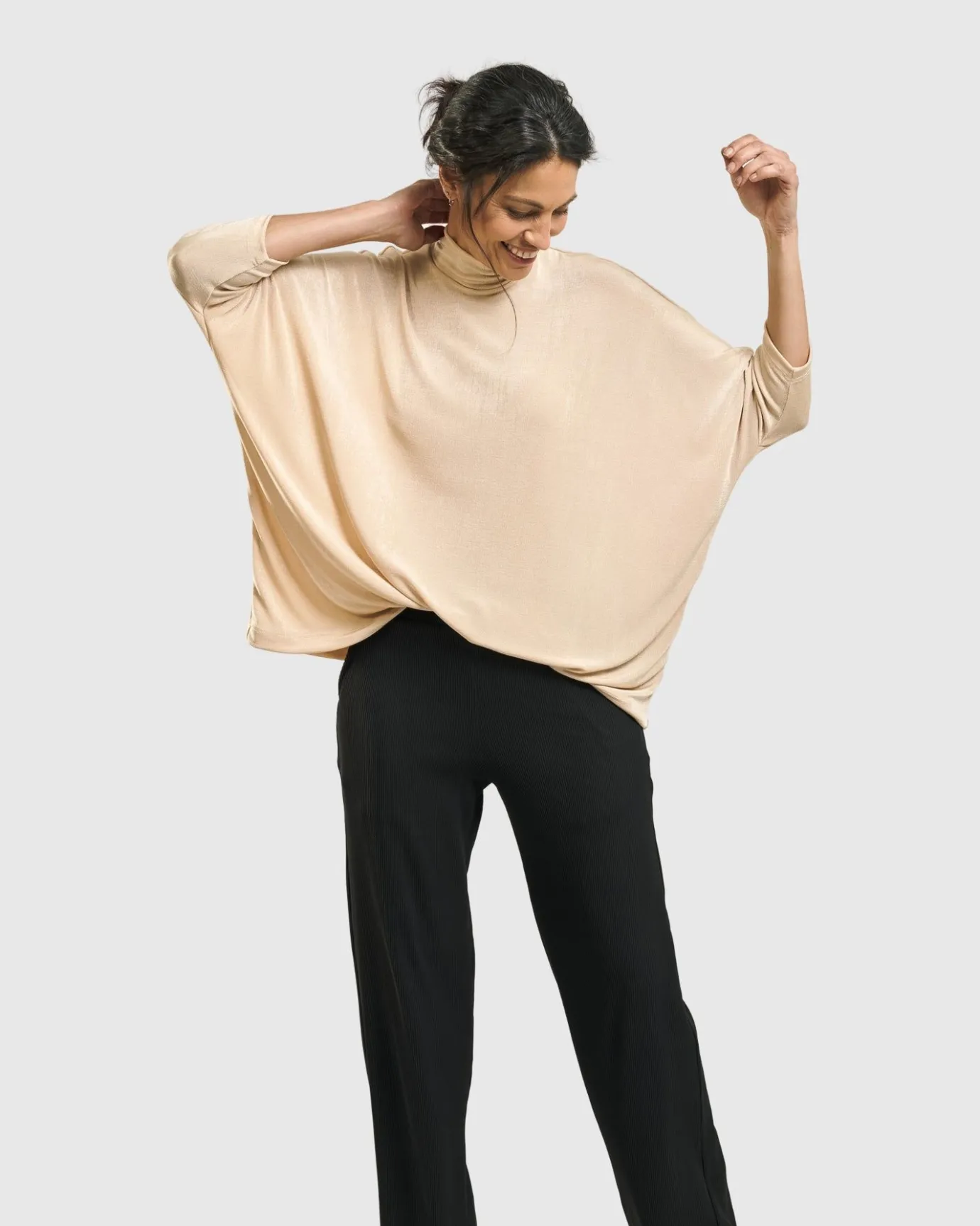 Women Alembika Plus<Fawn Mockneck Top, Nude