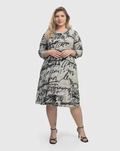 Women Alembika Plus<Flirty A Line Dress, Script
