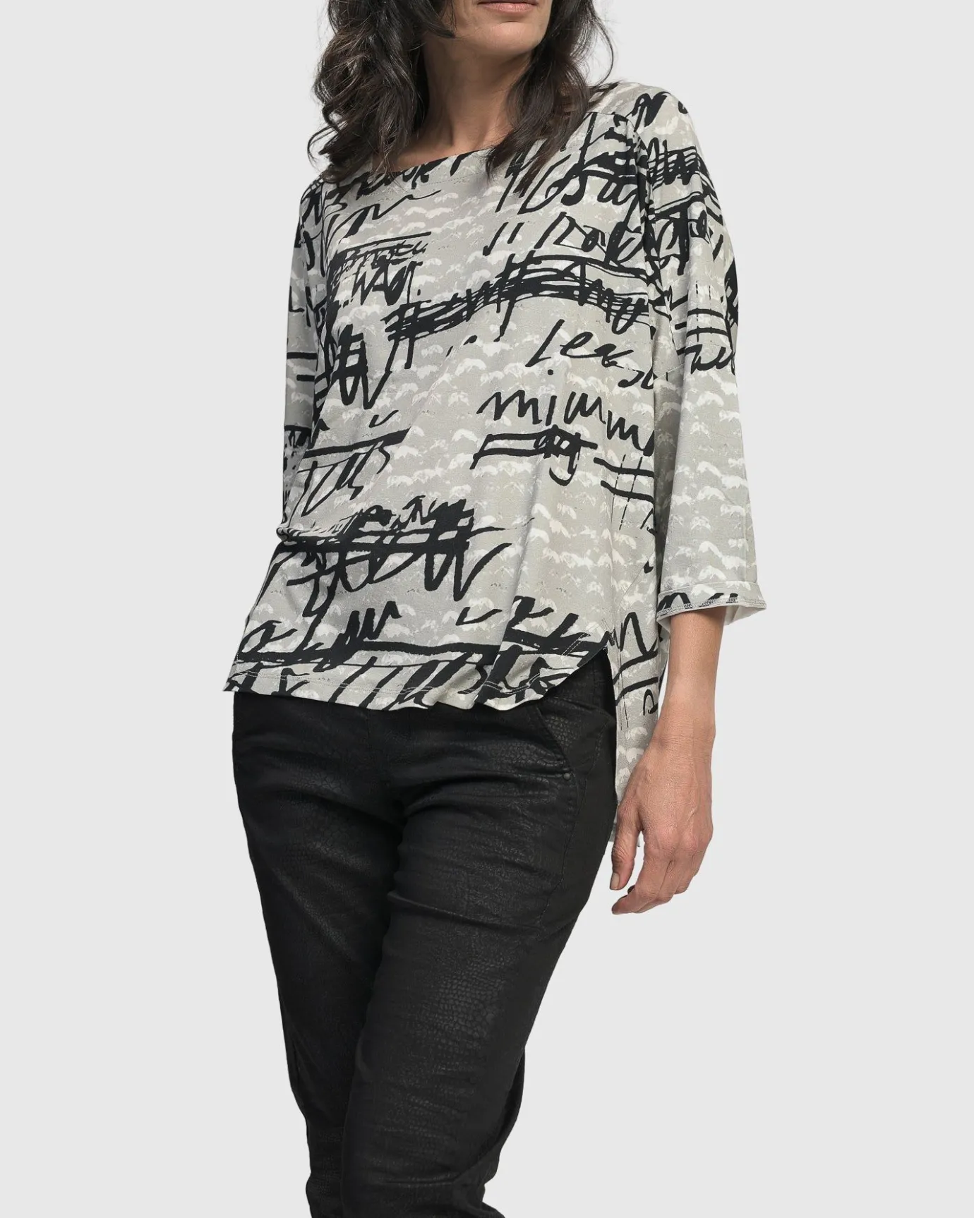 Women Alembika Tops & Tunics<Flirty Cutaway Boxy Top, Script