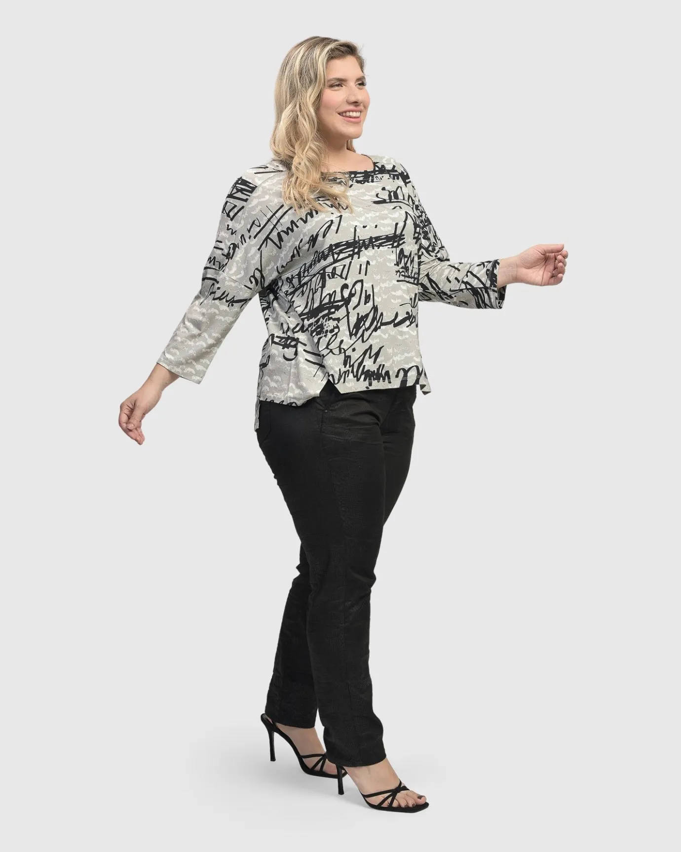 Women Alembika Tops & Tunics<Flirty Cutaway Boxy Top, Script