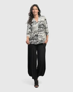 Women Alembika Tops & Tunics<Flirty Signature V Neck Top, Script