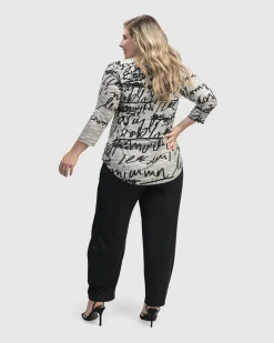 Women Alembika Tops & Tunics<Flirty Signature V Neck Top, Script