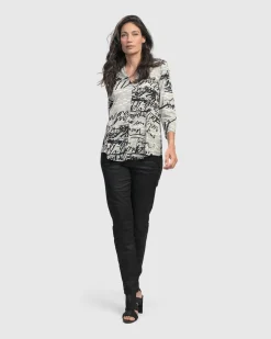 Women Alembika Plus<Flirty Signature V Neck Top, Script
