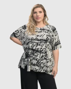 Women Alembika Plus<Flirty Swing T-Shirt, Script