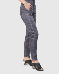 Women Alembika Pants & Skirts<Floral Iconic Stretch Jeans, Rust/Blue
