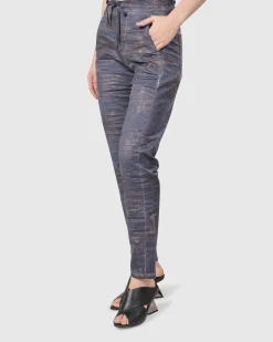 Women Alembika Pants & Skirts<Floral Iconic Stretch Jeans, Rust/Blue