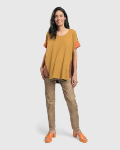 Women Alembika Pants & Skirts<Floral Iconic Stretch Jeans, Gold Wash