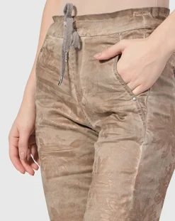 Women Alembika Pants & Skirts<Floral Iconic Stretch Jeans, Gold Wash