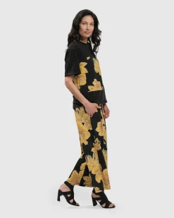 Women Alembika Plus<Flower Girl Boxy Top, Gold