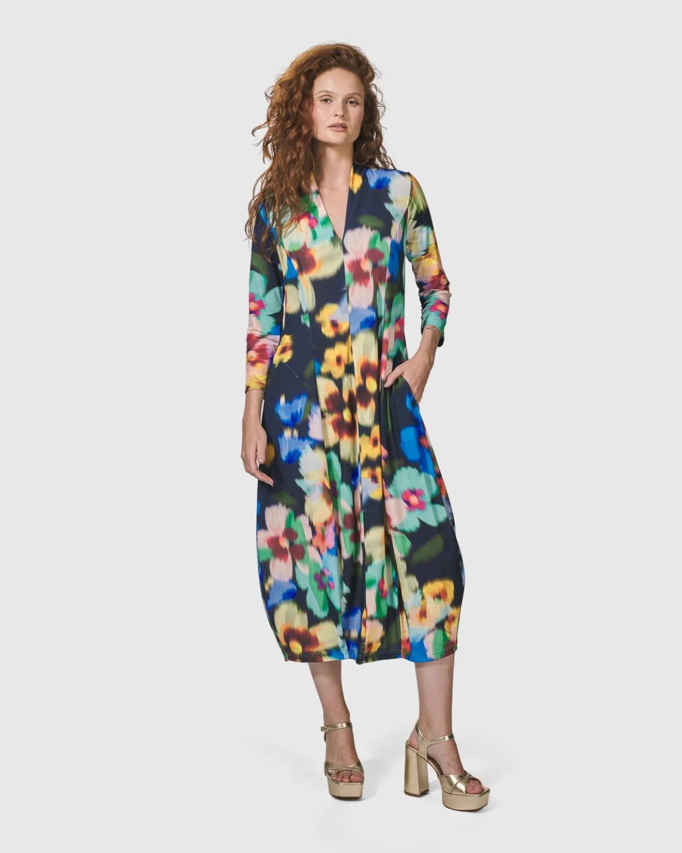 Women Alembika Plus<Forget-Me-Not Cocoon Dress, Garden