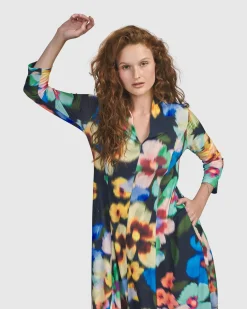 Women Alembika Plus<Forget-Me-Not Cocoon Dress, Garden