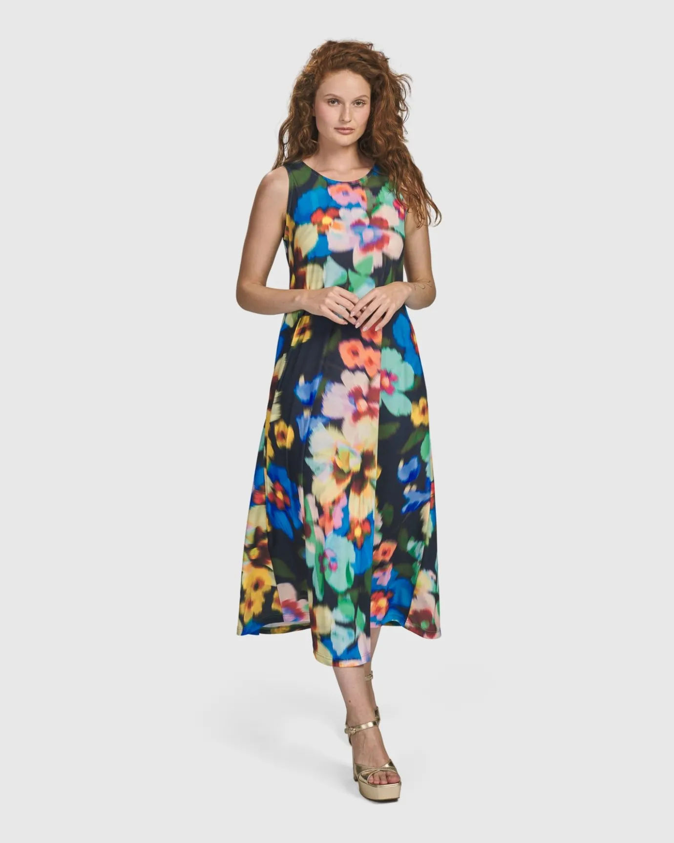 Women Alembika Dresses<Forget-Me-Not Sleeveless Maxi Dress, Garden
