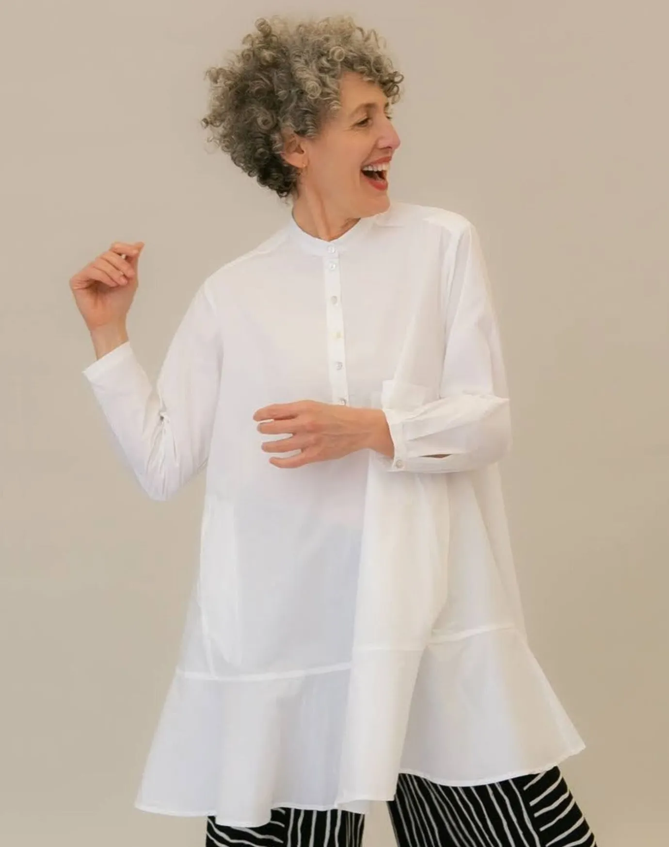 Women Alembika Tops & Tunics<Freedom Flounce Tunic Shirt, White