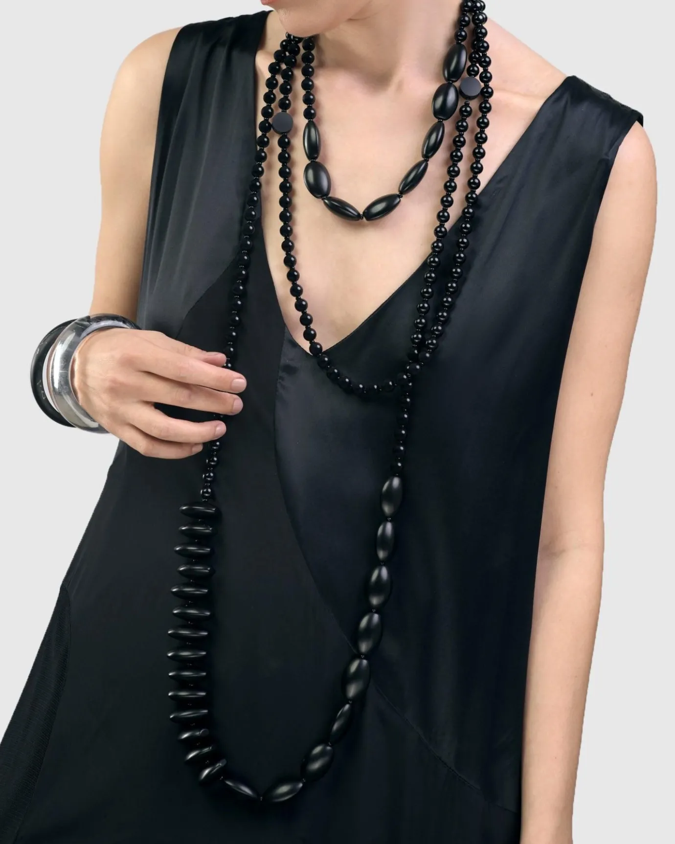 Women Alembika Jewelry<Fuji Bead Necklace, Black
